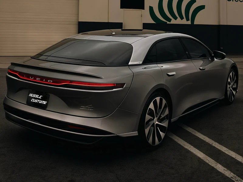 Lucid Air with Clear STEK PPF and ceramic tint at Hussle Customz, Los Angeles