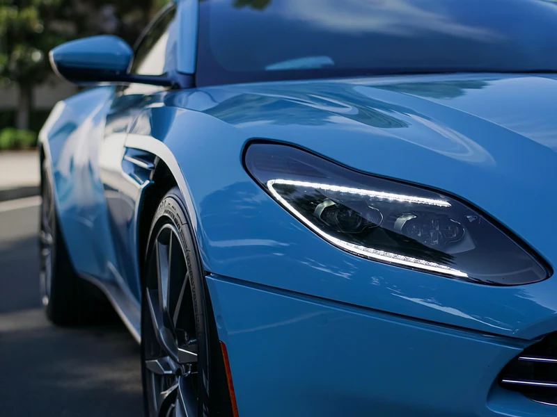 Aston Martin DB11 — High Gloss Snow Blue Vinyl Wrap | Hussle Customz