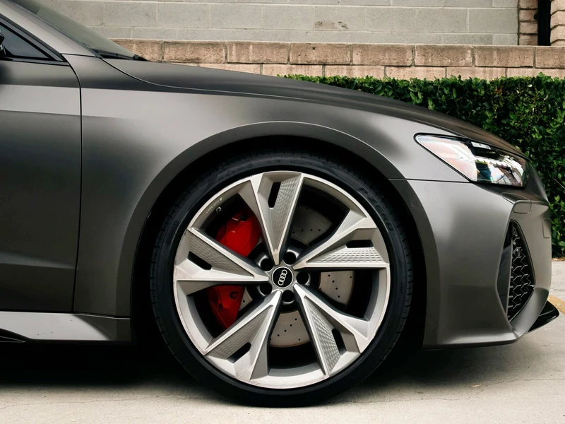 Audi RS7 Satin Dark Basalt Vinyl Wrap — photo 3 — Hussle Customz Los Angeles