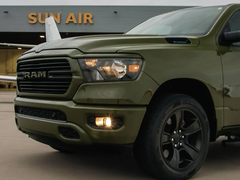Dodge RAM Gloss Army Green Vinyl Wrap — photo 4 — Hussle Customz Los Angeles