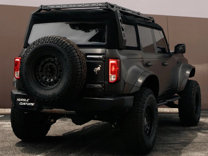 Ford Bronco Brushed Black Metallic Vinyl Wrap — photo 3 — Hussle Customz Los Angeles