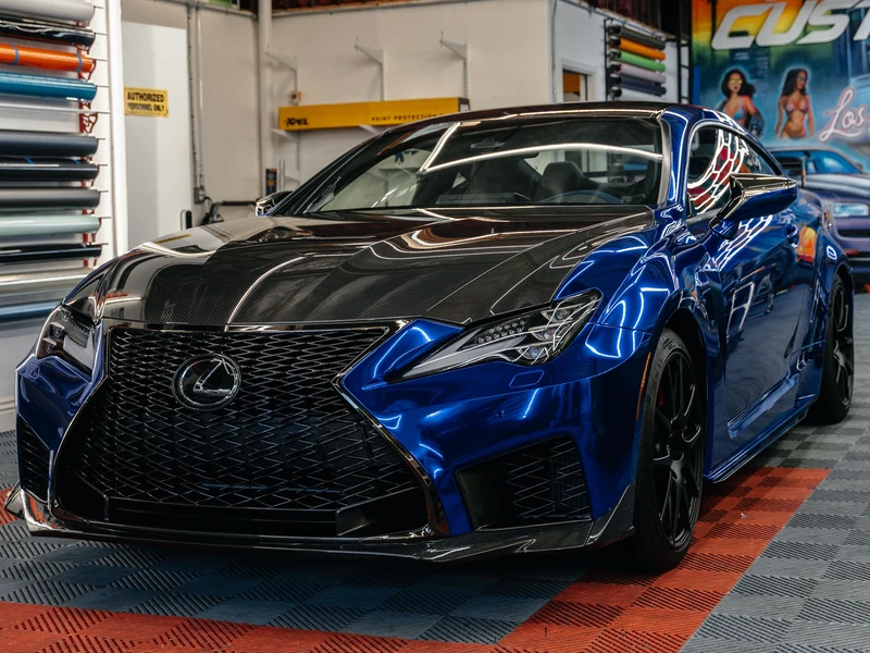 Lexus RCF — Glossy Blue Chrome Vinyl Wrap | Hussle Customz
