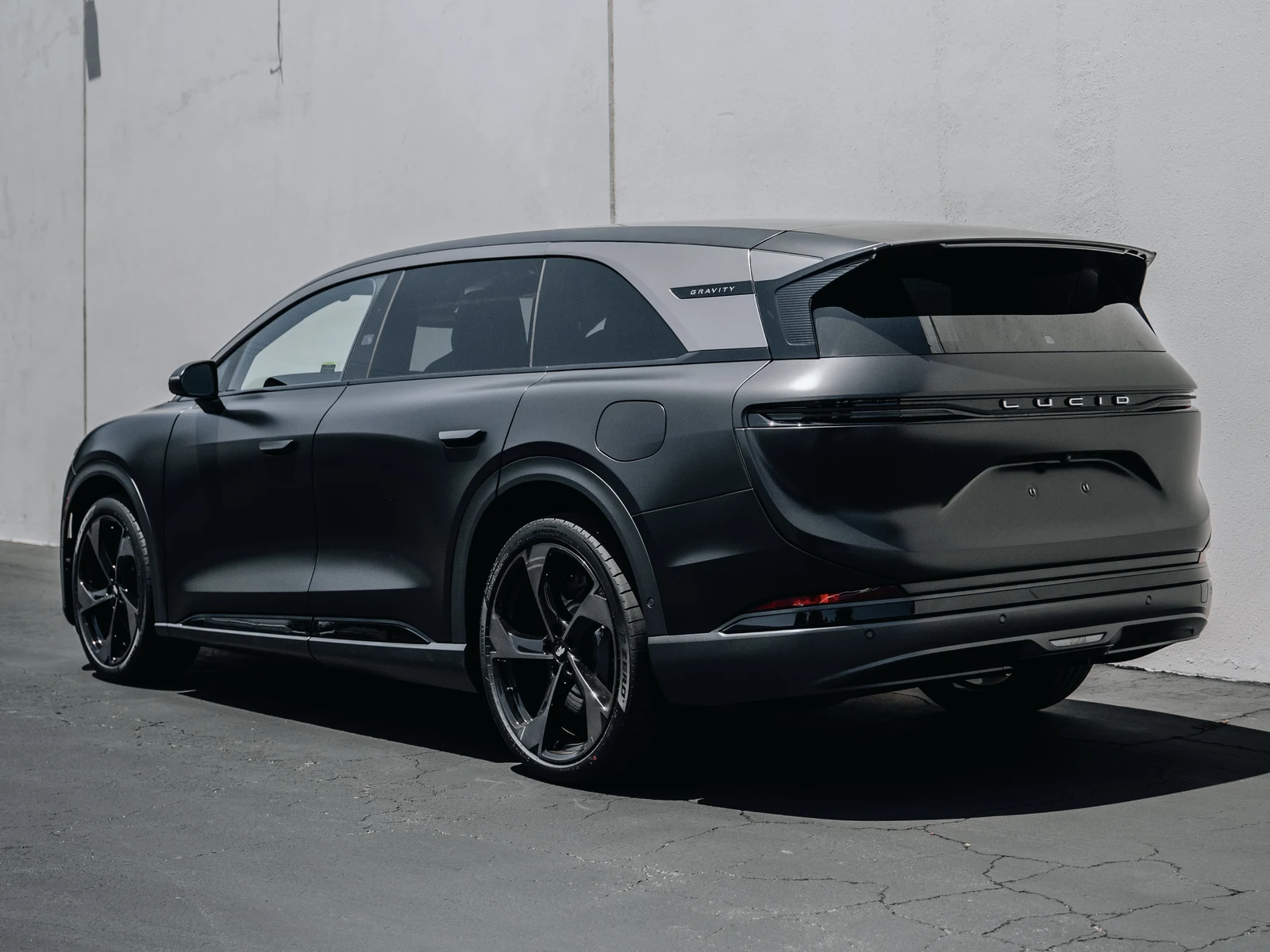 Lucid Gravity Satin Black Vinyl Wrap — photo 2 — Hussle Customz Los Angeles