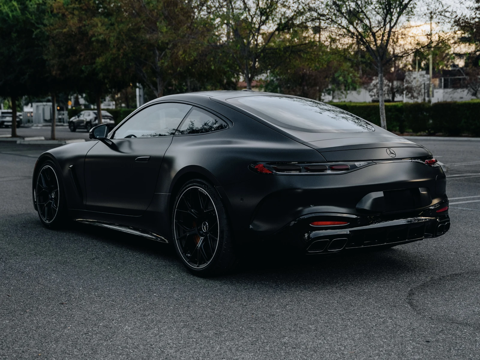 Mercedes AMG GT 63 S Satin Black Wrap + Door Jambs — photo 4 — Hussle Customz Los Angeles