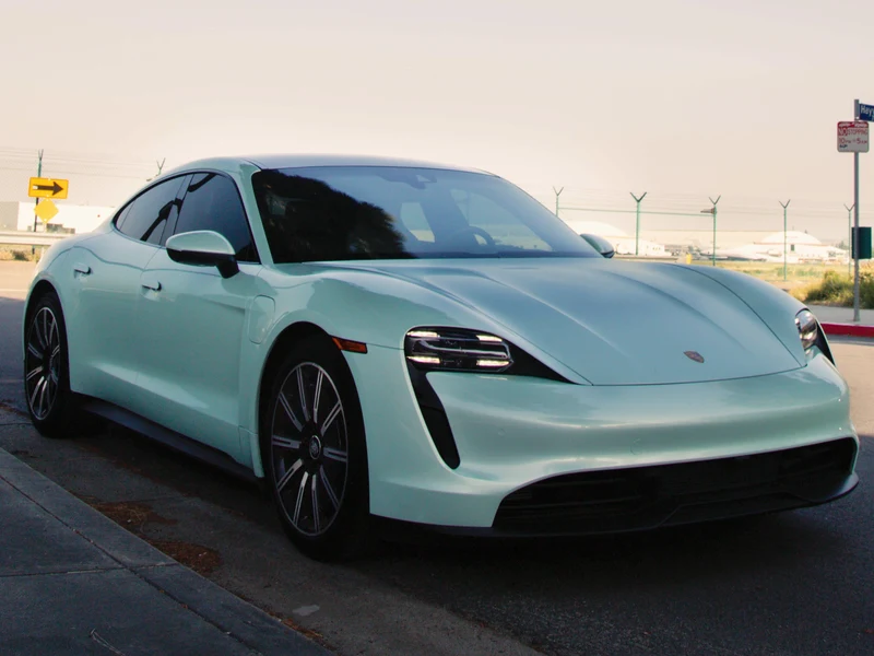 Porsche Taycan — Super Gloss Mint Vinyl Wrap | Hussle Customz