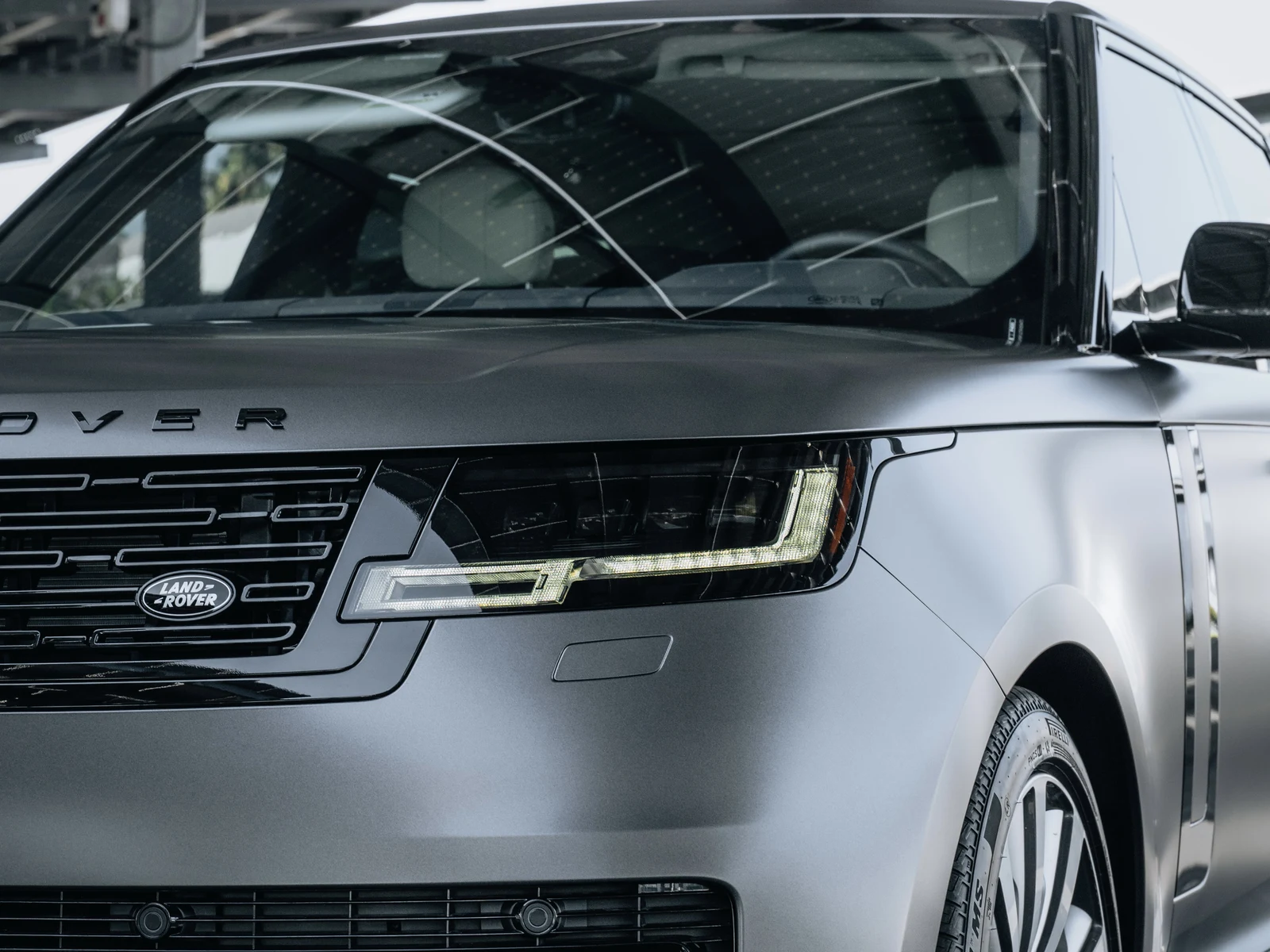 Range Rover Satin Dark Grey Wrap, Chrome Delete — photo 5 — Hussle Customz Los Angeles
