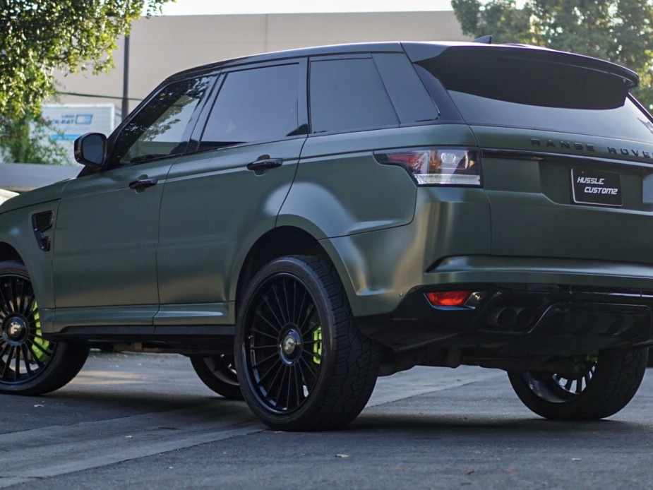 Range Rover Sport Satin Military Green — photo 2 — Hussle Customz Los Angeles