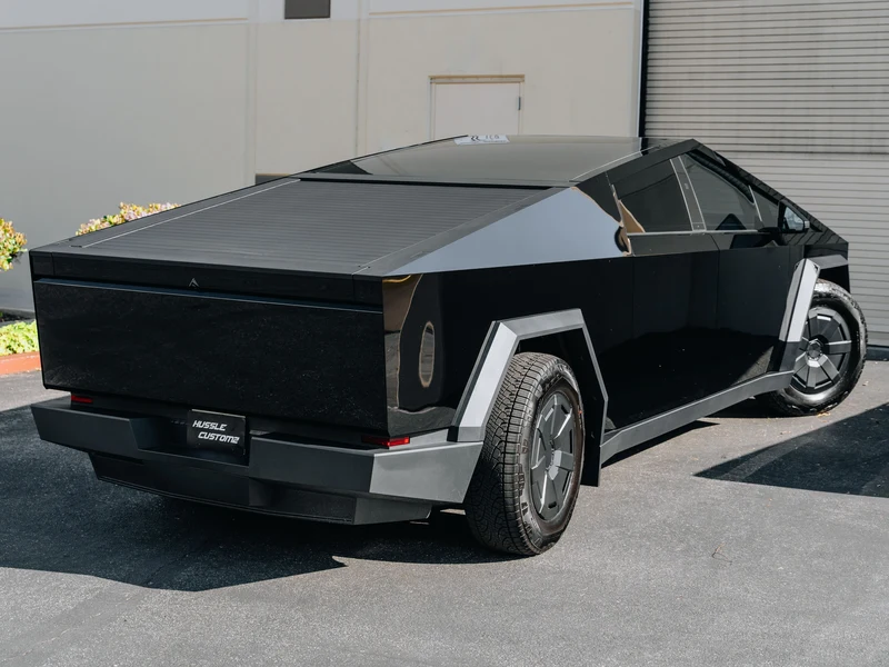 Tesla Cybertruck Gloss Black — photo 2 — Hussle Customz Los Angeles