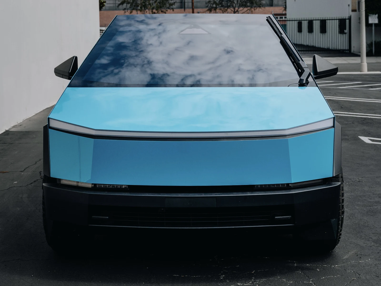 Tesla Cybertruck Gloss Miami Blue Color PPF — photo 2 — Hussle Customz Los Angeles