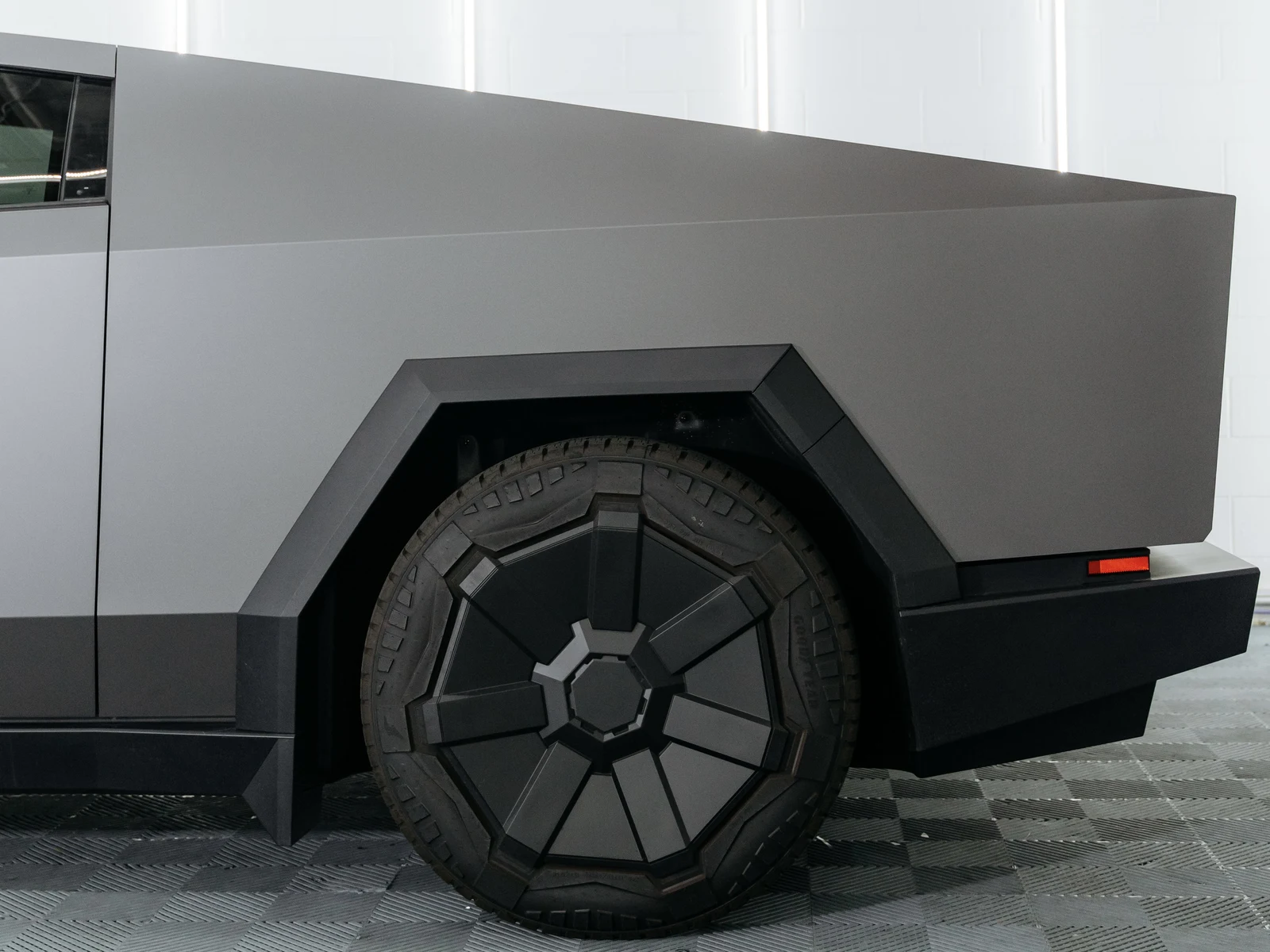 Tesla Cybertruck Matte Charcoal Metallic Vinyl Wrap — photo 5 — Hussle Customz Los Angeles