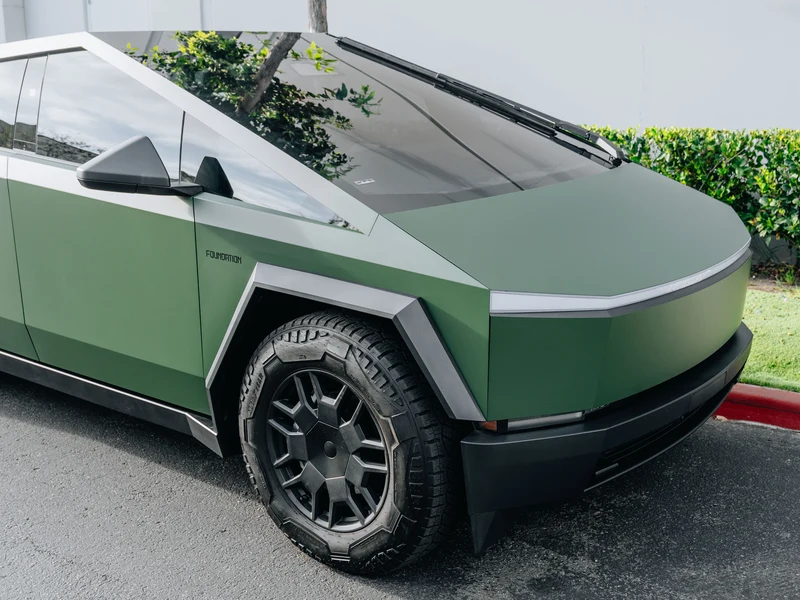 Tesla Cybertruck — Military Matte Green PPF, Ceramic Tint