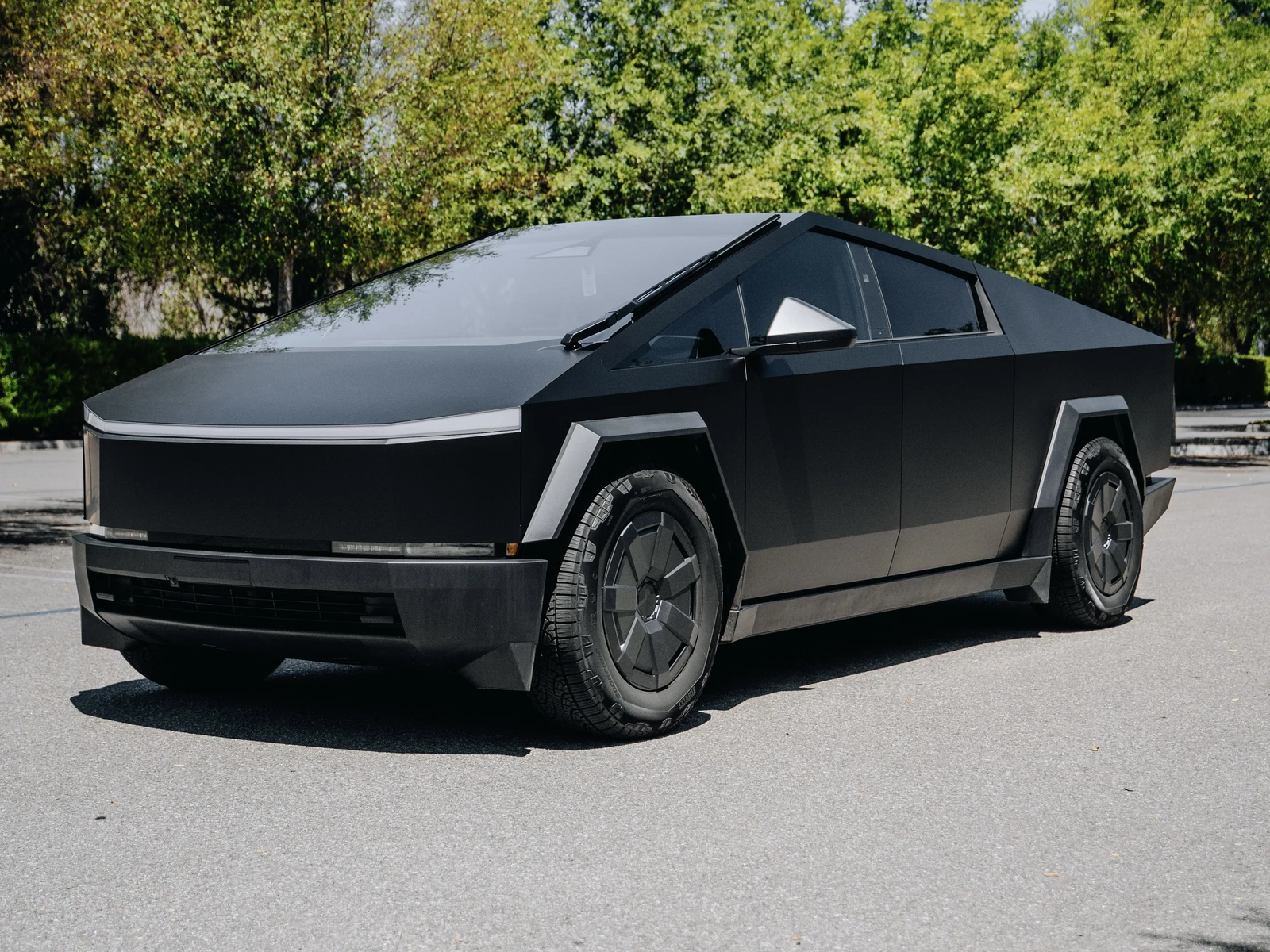 Tesla Cybertruck in satin black color PPF — Hussle Customz Los Angeles