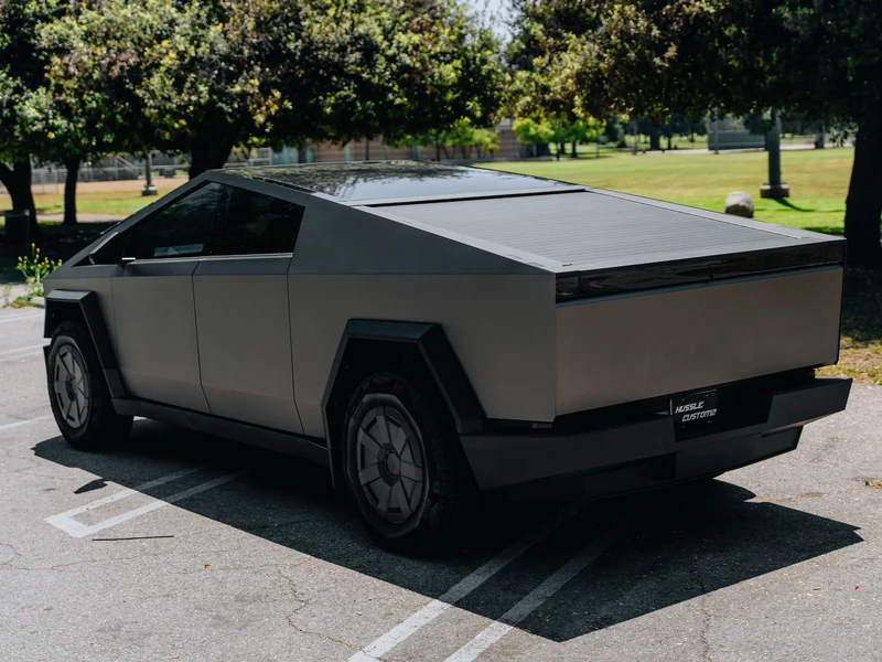 Tesla Cybertruck Satin Tungsten Steel PPF — photo 4 — Hussle Customz Los Angeles