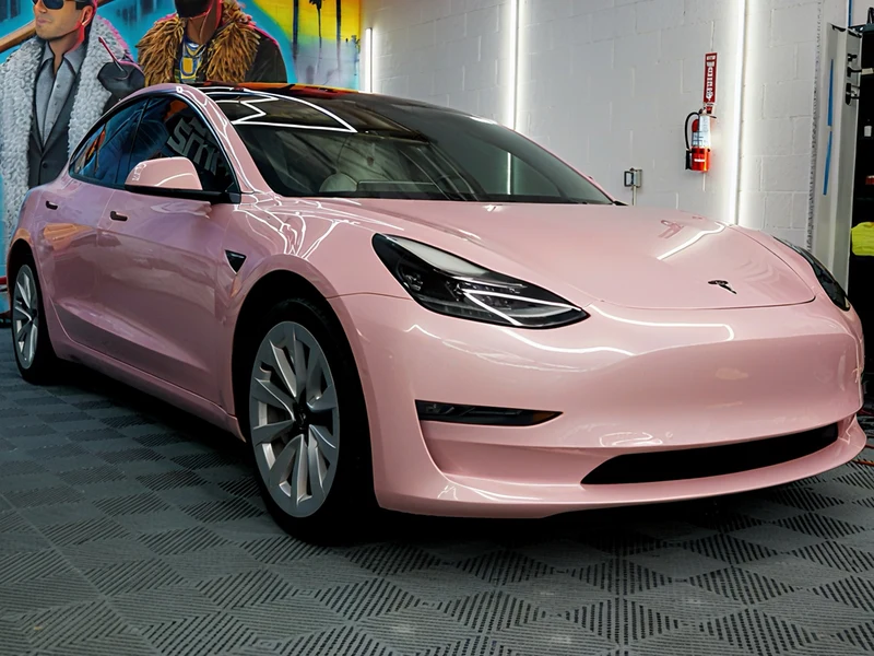 Tesla Model 3 — Gloss Laser Flip Bubblegum | Hussle Customz