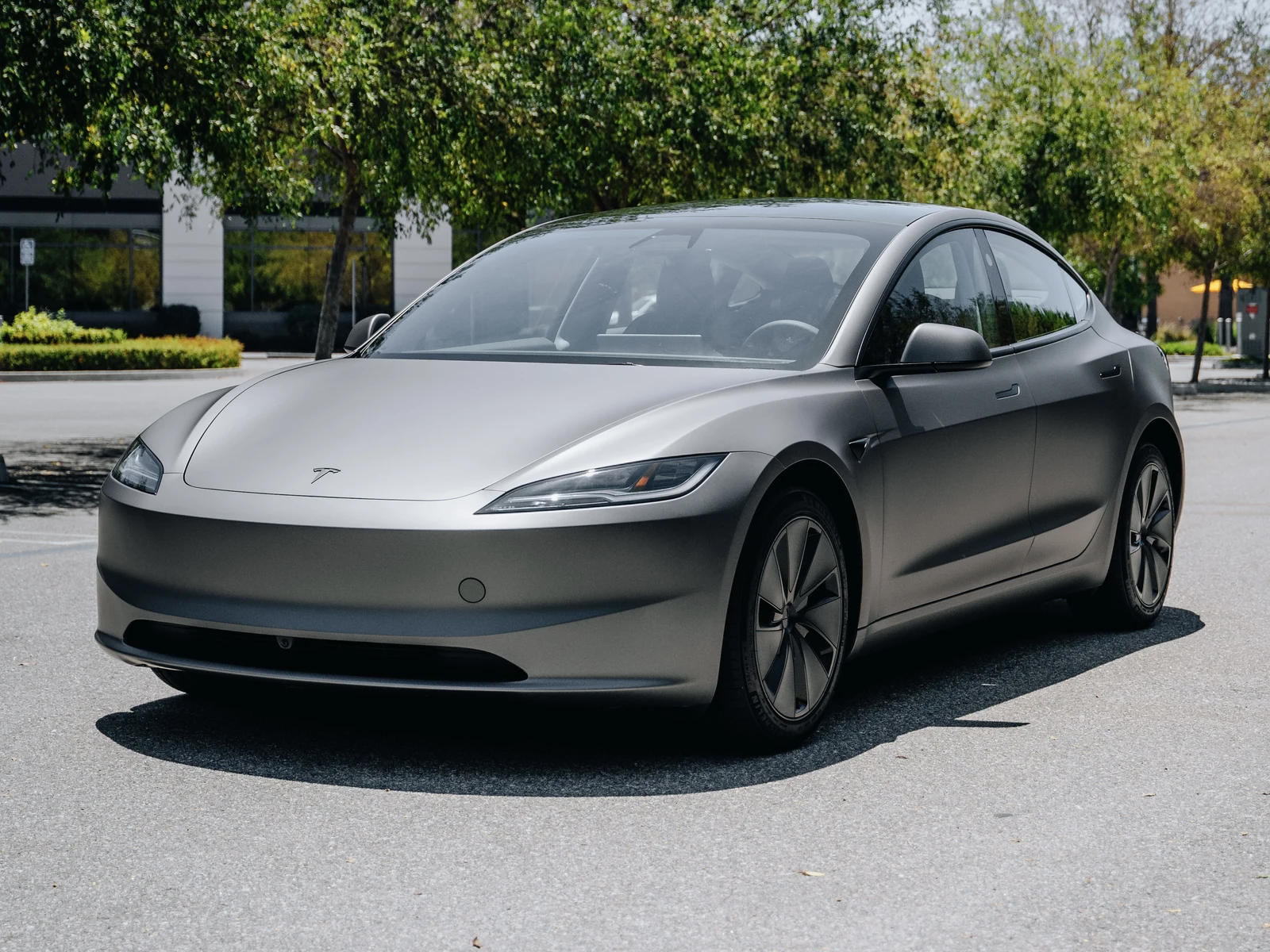 Tesla Model 3 Highland — Matte Charcoal Metallic Vinyl Wrap | Hussle Customz
