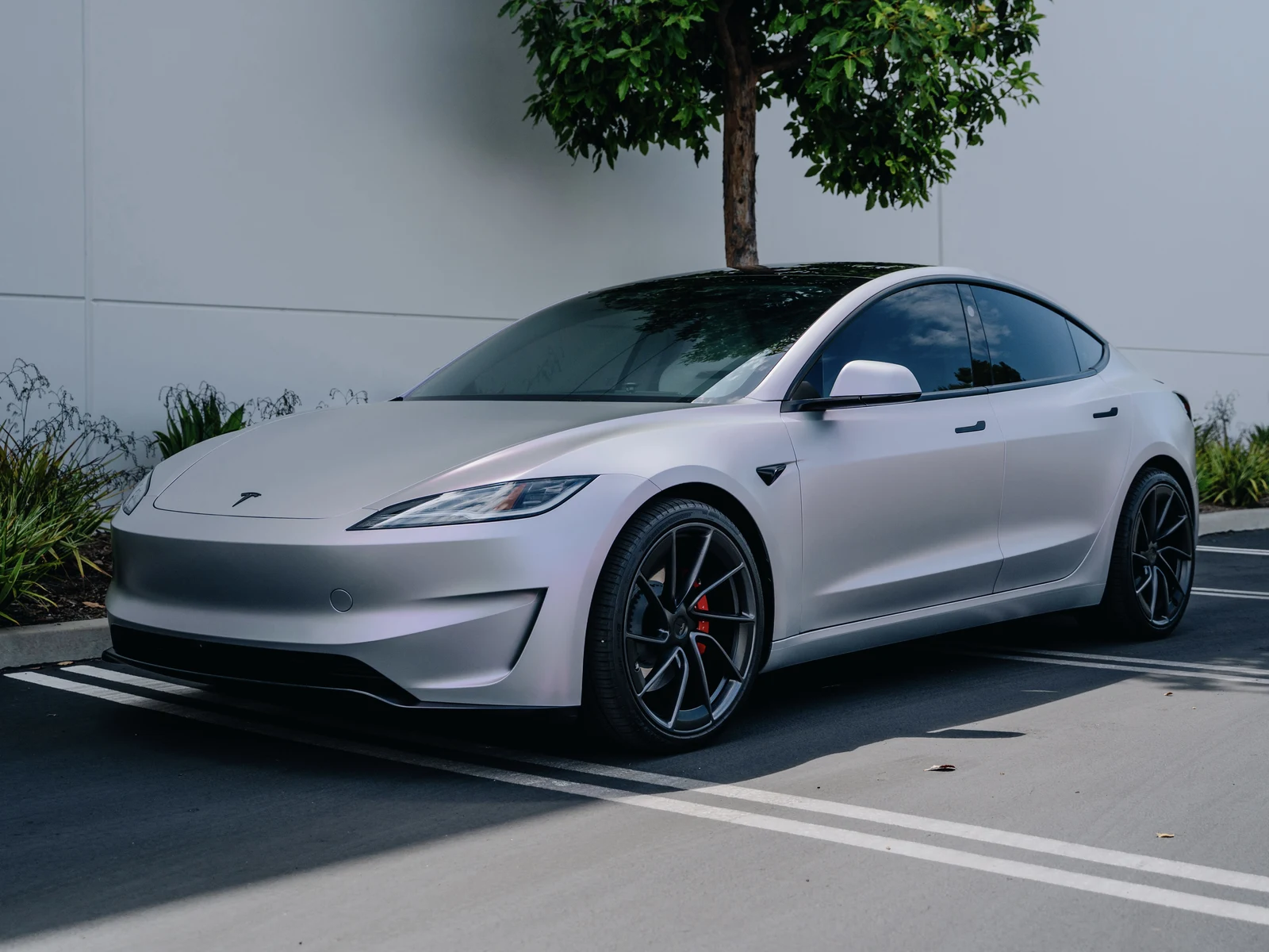 Tesla Model 3 Highland — Platinum Pink Vinyl Wrap | Hussle Customz