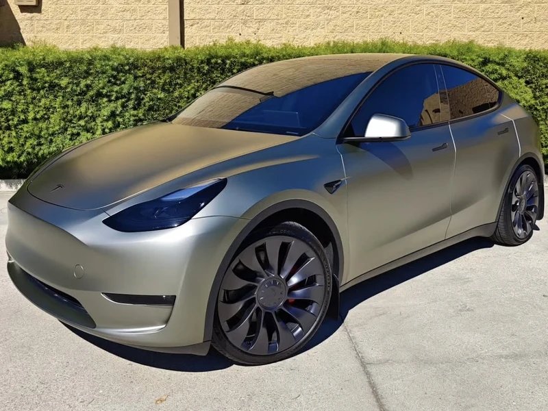 Tesla Model Y — Matte Silver | Hussle Customz