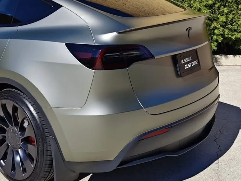 Tesla Model Y Matte Silver — photo 4 — Hussle Customz Los Angeles