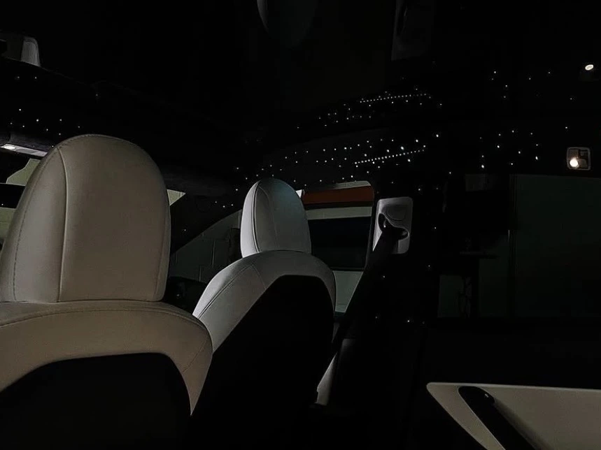 Tesla Model Y — Suede Full Headliner Starlight | Hussle Customz
