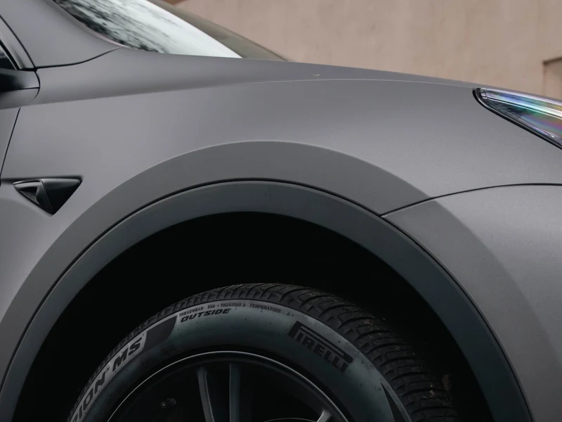 Tesla Model Y Vinyl Wrap + Starlight — photo 2 — Hussle Customz Los Angeles